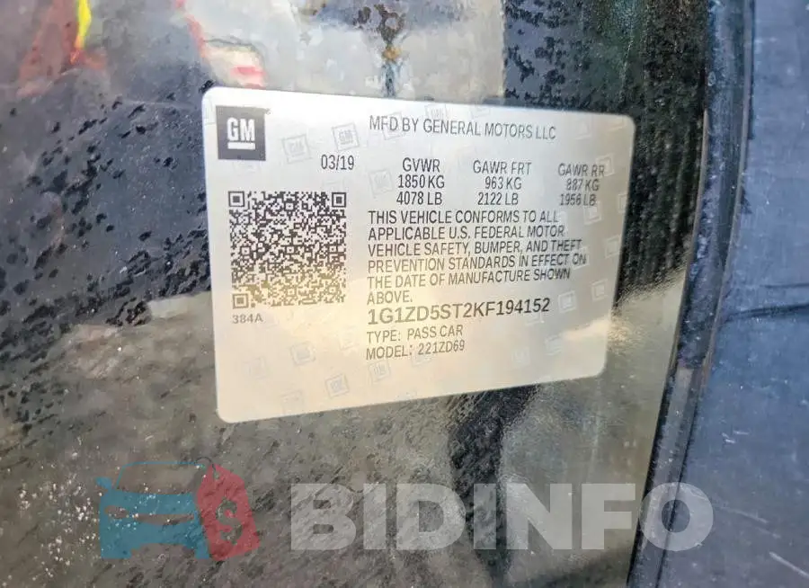 1G1ZD5ST2KF194152 Photo# 12