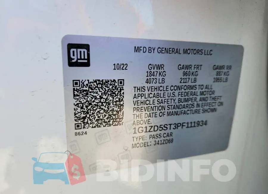 1G1ZD5ST3PF111934 Photo# 12