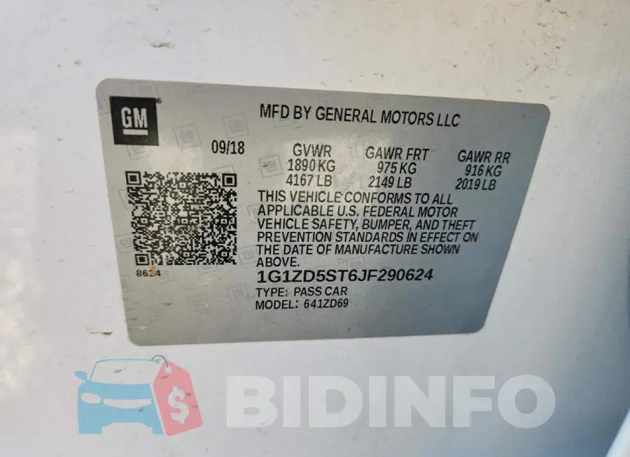 1G1ZD5ST6JF290624 Photo# 12