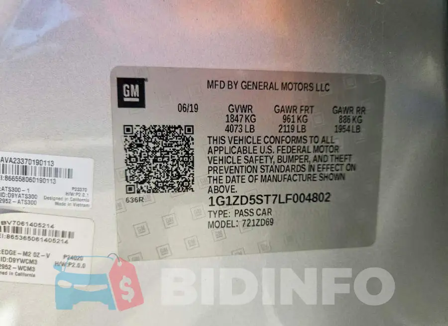 1G1ZD5ST7LF004802 Photo# 12