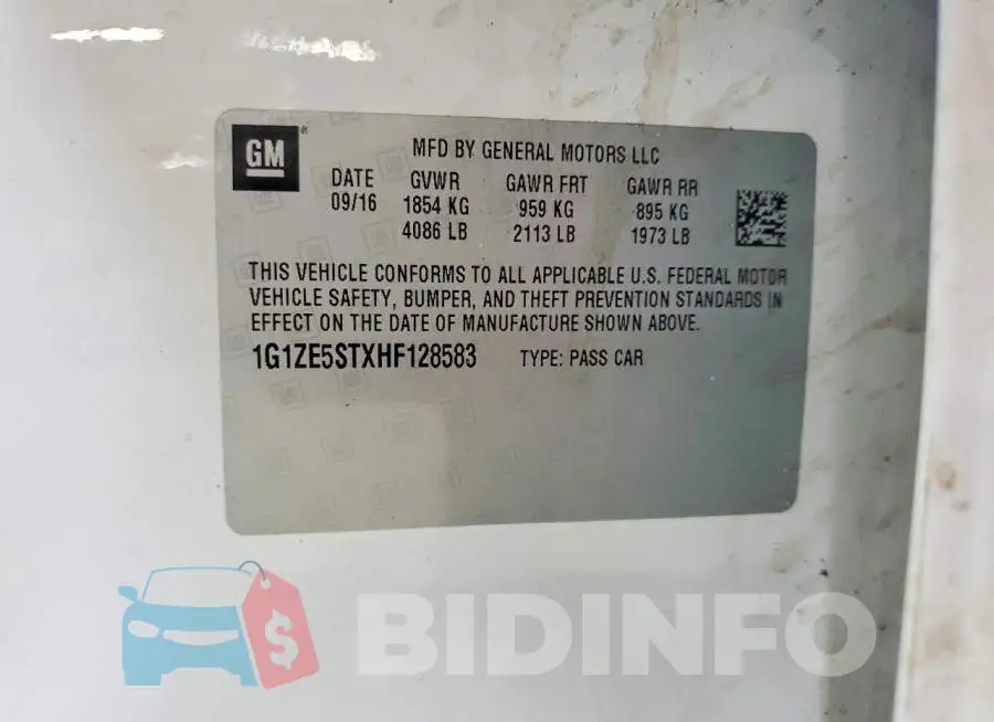 1G1ZE5STXHF128583 Photo# 12