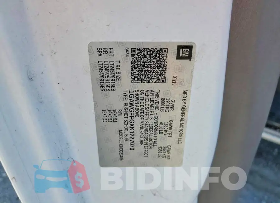 1GAWGFFGXK1227070 Photo# 13