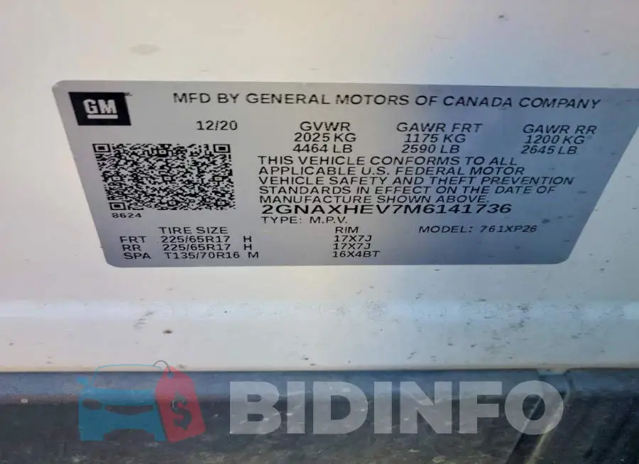 2GNAXHEV7M6141736 Photo# 13