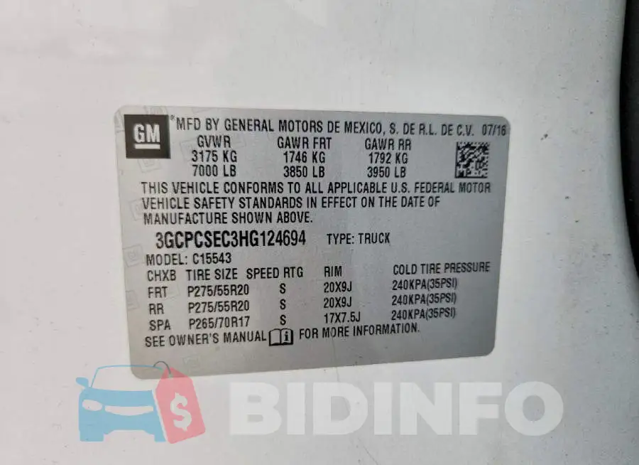 3GCPCSEC3HG124694 Photo# 12