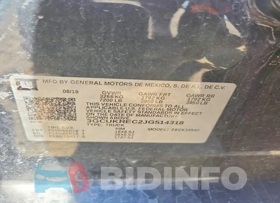 3GCUKREC2JG514318 Photo# 12