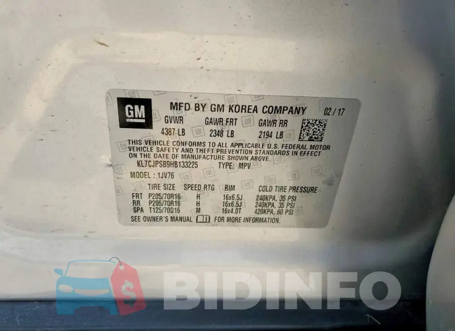 KL7CJPSB9HB133225 Photo# 13
