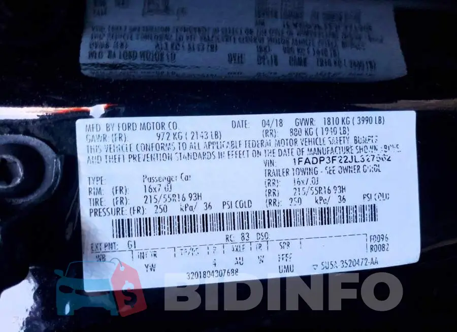 1FADP3F22JL327562 Photo# 12