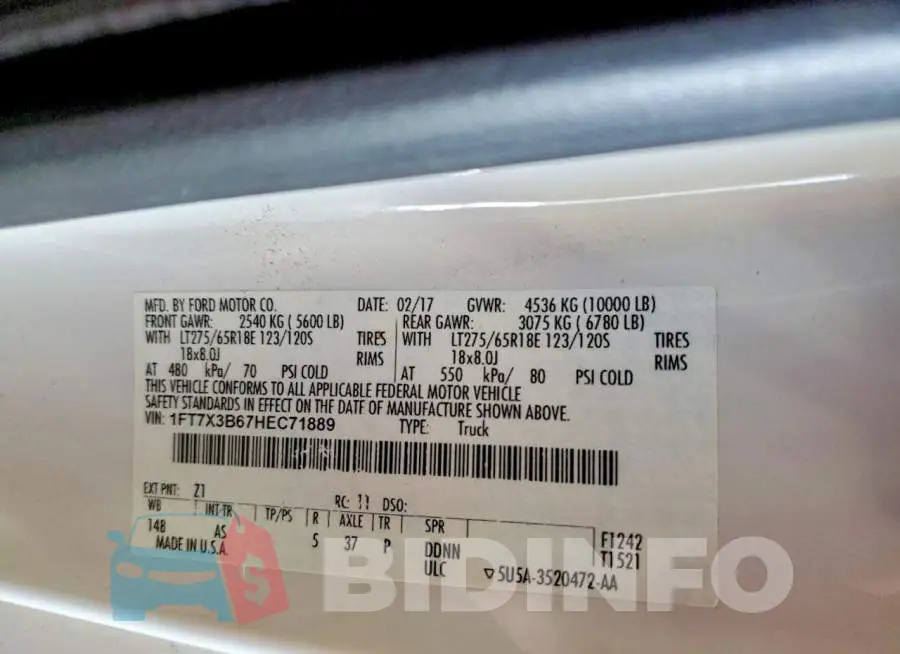 1FT7X3B67HEC71889 Photo# 12