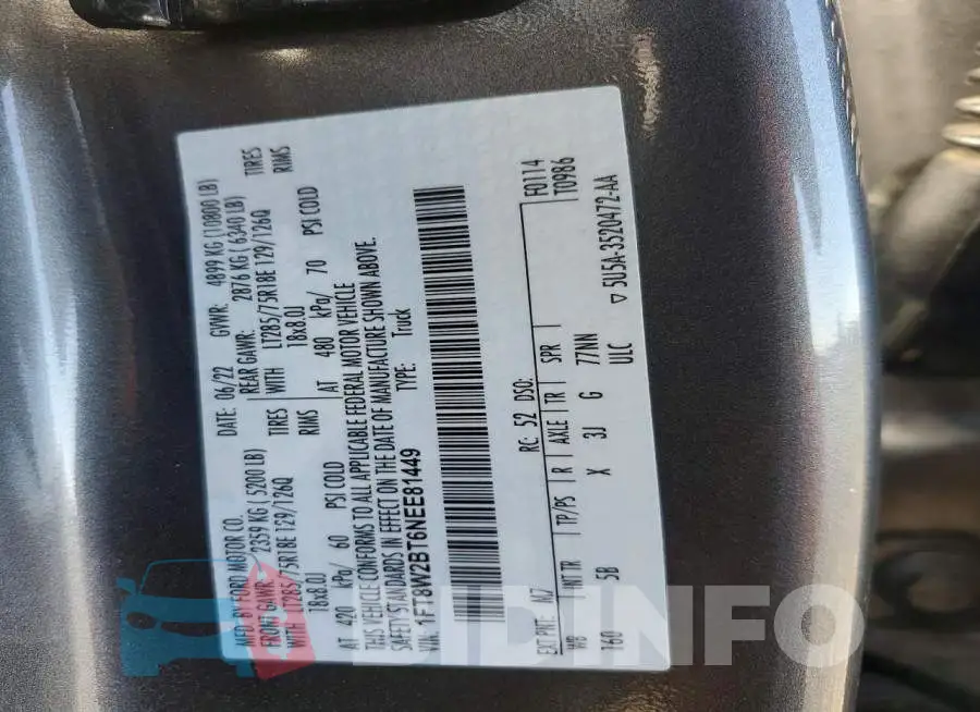 1FT8W2BT6NEE81449 Photo# 13