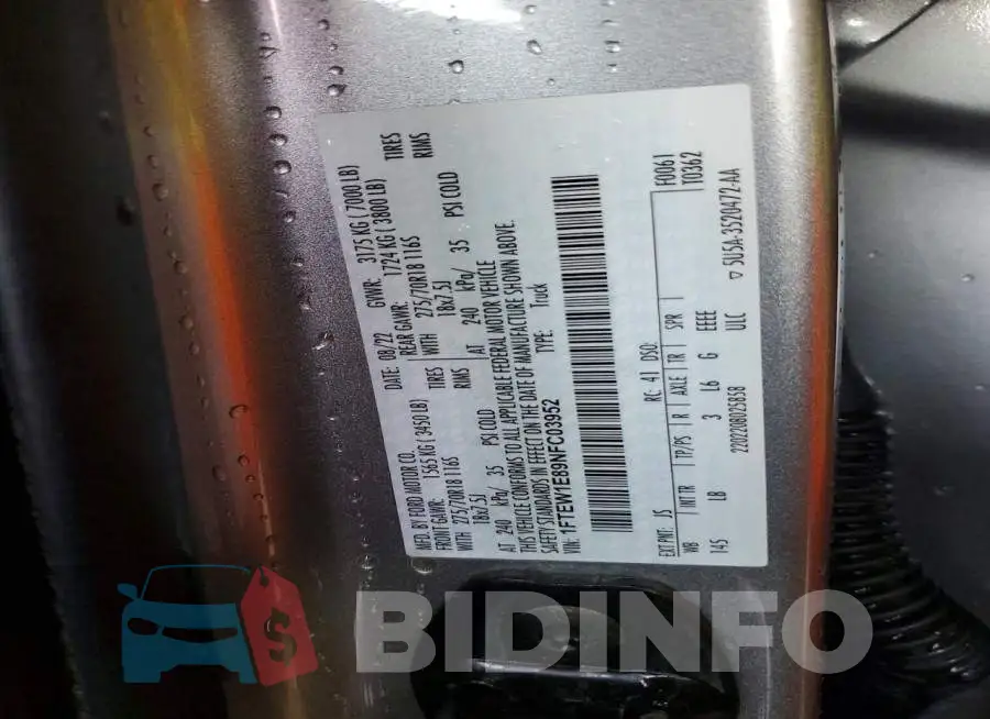 1FTEW1E89NFC03952 Photo# 12