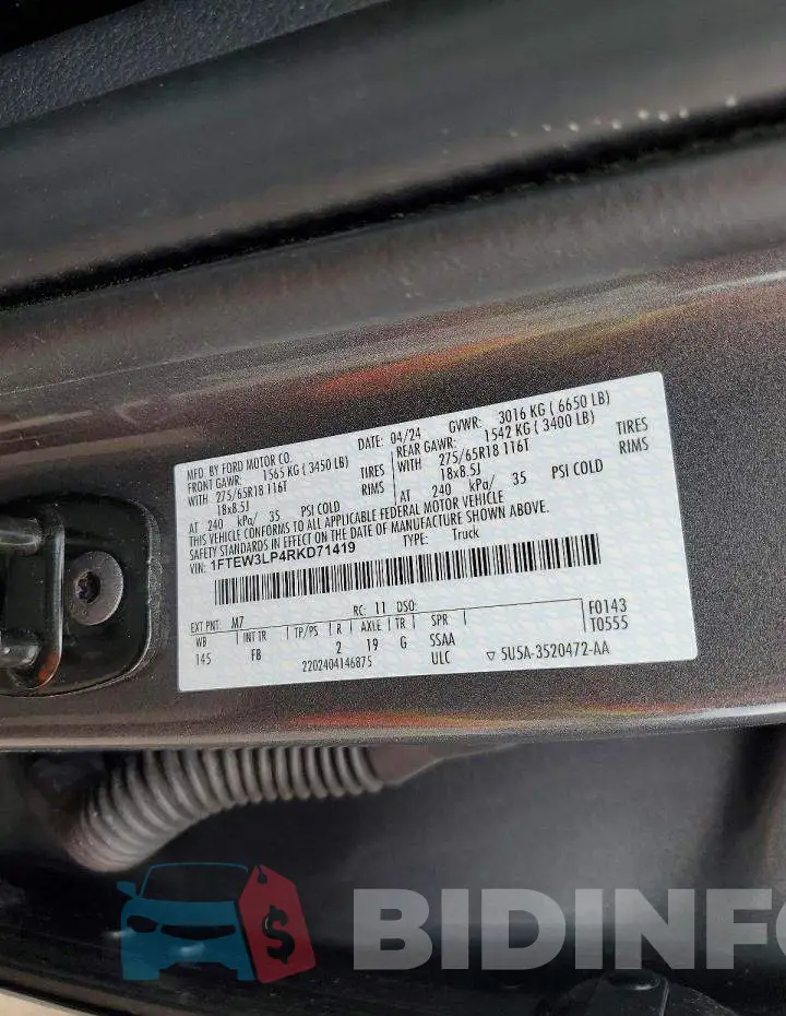 1FTEW3LP4RKD71419 Photo# 12