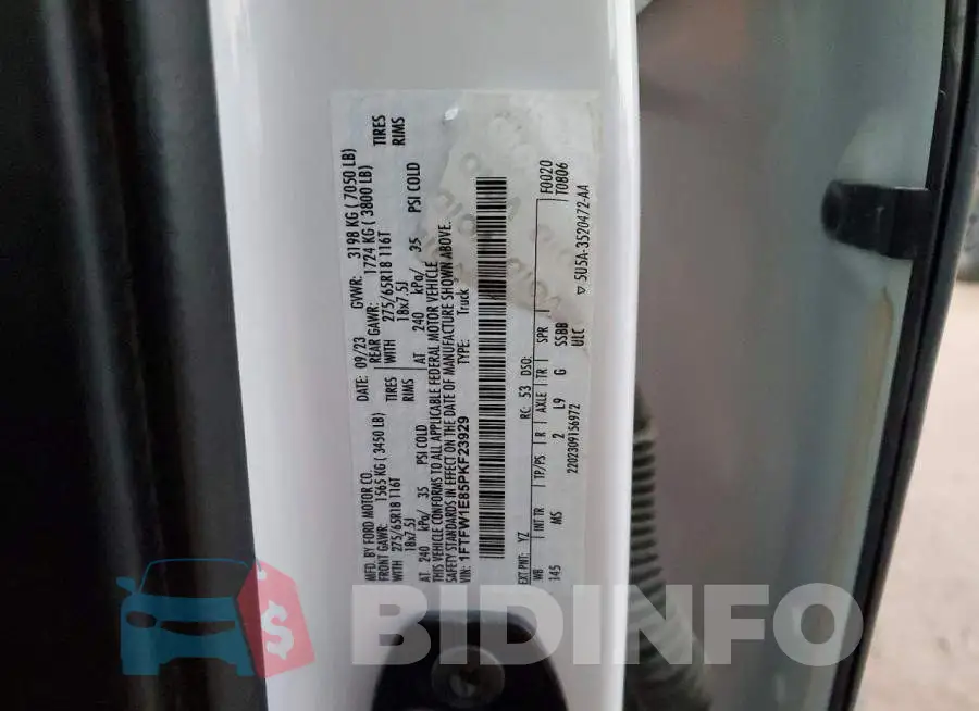 1FTFW1E85PKF23929 Photo# 12
