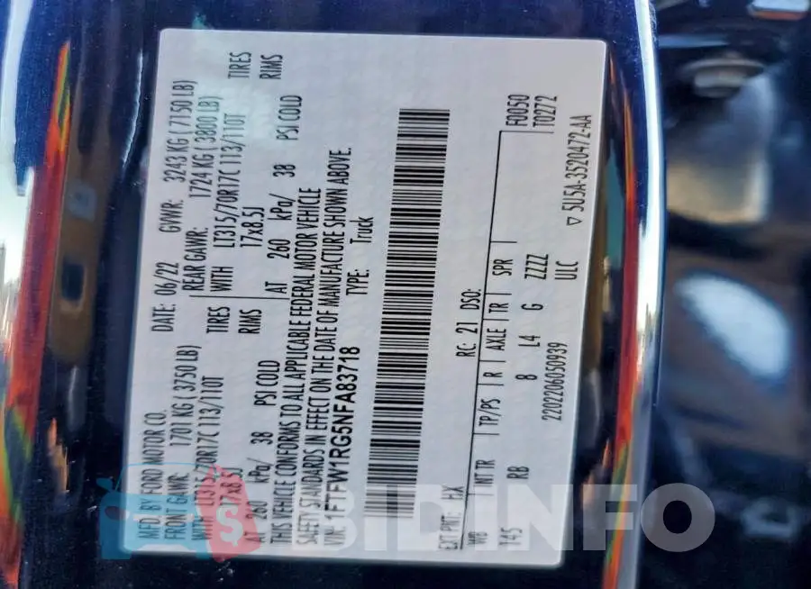 1FTFW1RG5NFA83718 Photo# 12