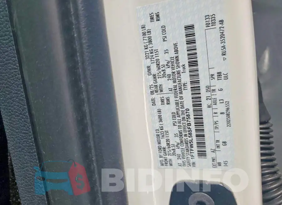 1FTFW5L58SFB75870 Photo# 12