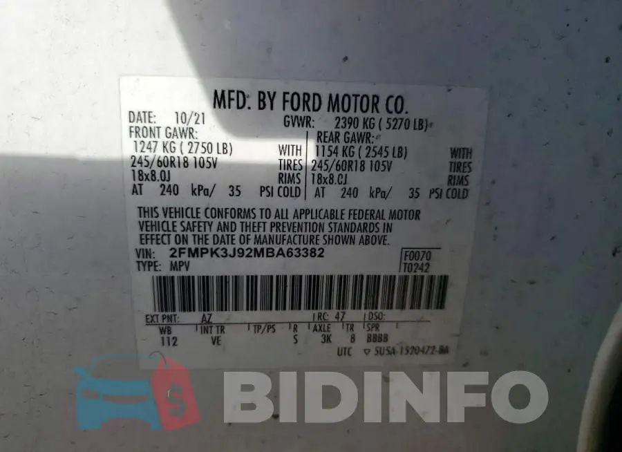 2FMPK3J92MBA63382 Photo# 13