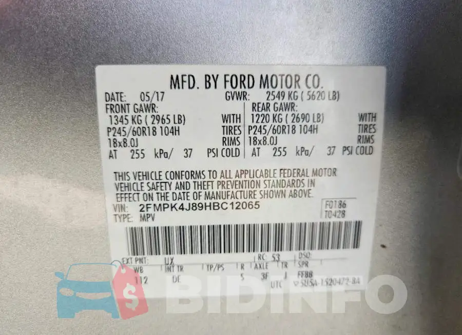 2FMPK4J89HBC12065 Photo# 13
