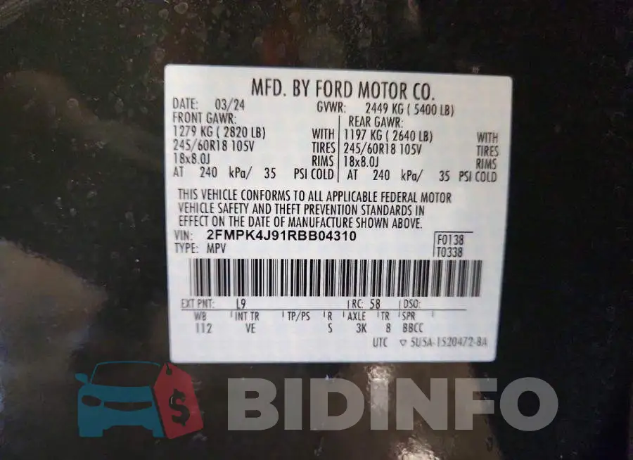 2FMPK4J91RBB04310 Photo# 13