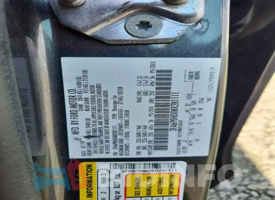 3FA6P0HD0KR281111 Photo# 12