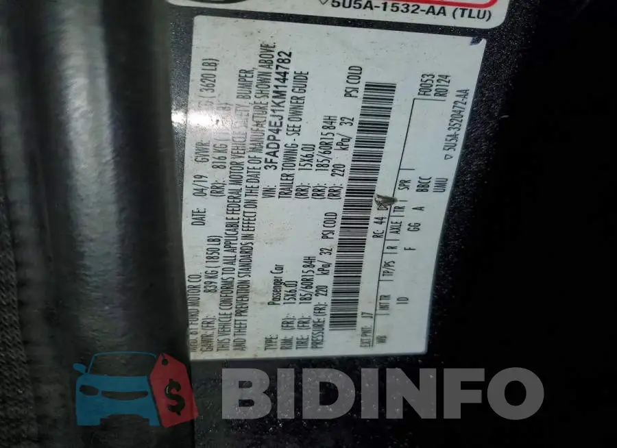 3FADP4EJ1KM144782 Photo# 13