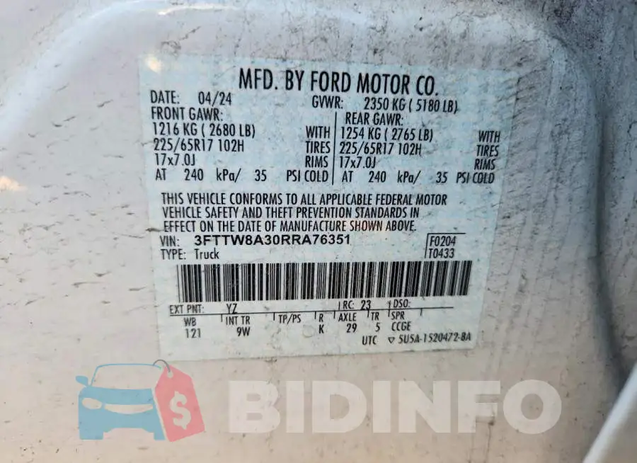 3FTTW8A30RRA76351 Photo# 12