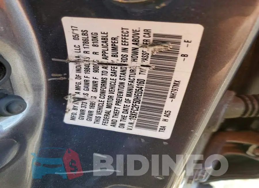 19XFC2F50HE054160 Photo# 12