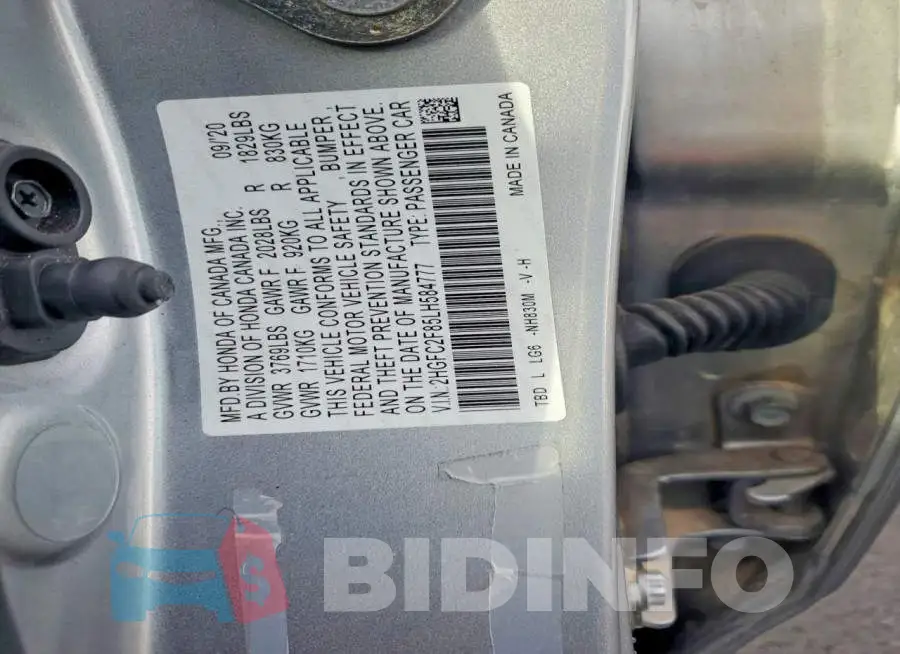 2HGFC2F85LH584777 Photo# 12