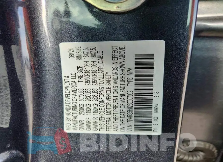 7FARS5H82SE007002 Photo# 12