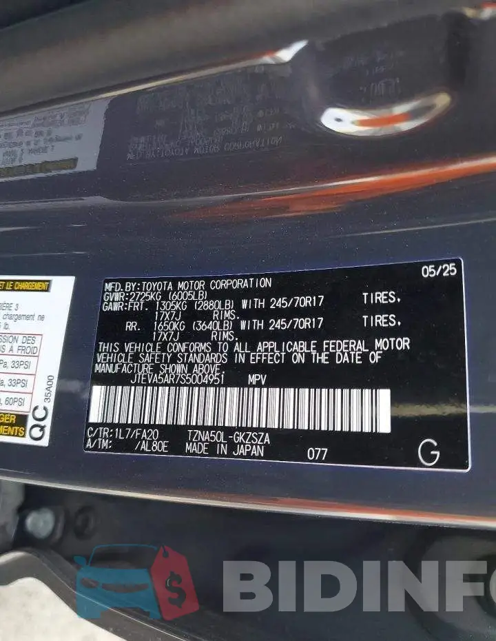 JTEVA5AR7S5004951 Photo# 13