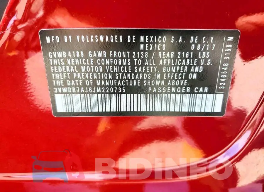 3VWDB7AJ6JM220735 Photo# 12