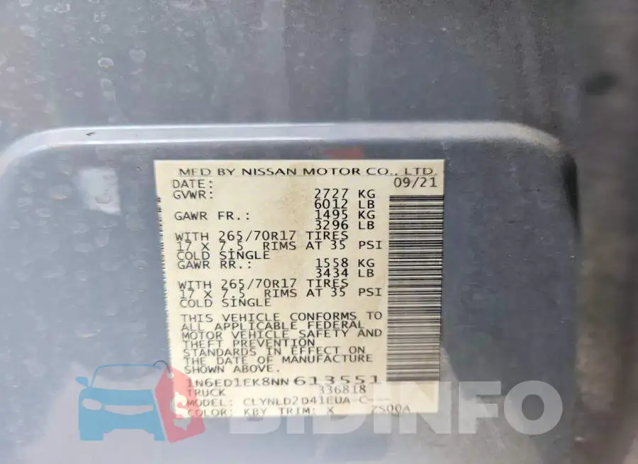 1N6ED1EK8NN613551 Photo# 12