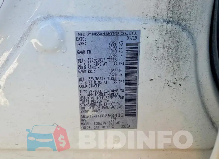 5N1AT2MT4KC798432 Photo# 14