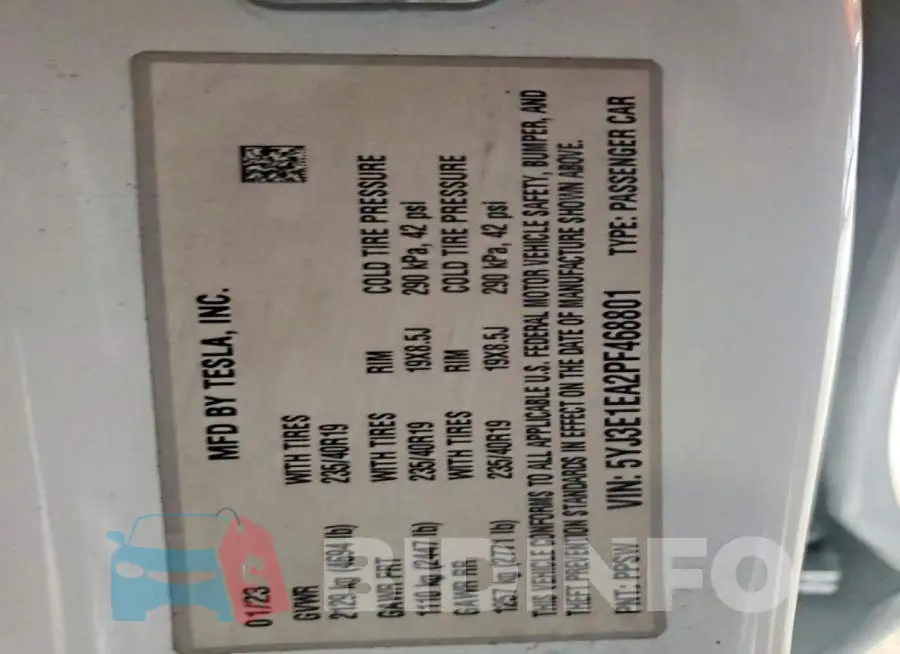 5YJ3E1EA2PF468801 Photo# 13