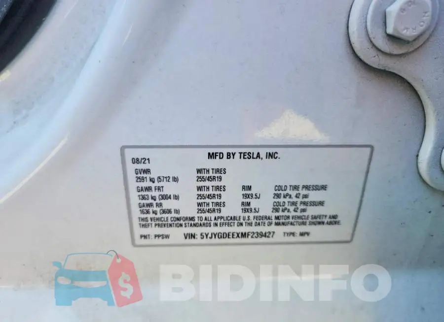 5YJYGDEEXMF239427 Photo# 12