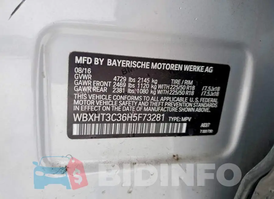 WBXHT3C36H5F73281 Photo# 13