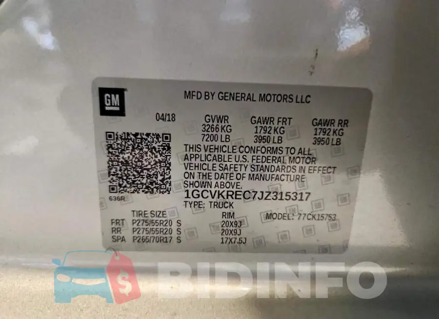1GCVKREC7JZ315317 Photo# 13