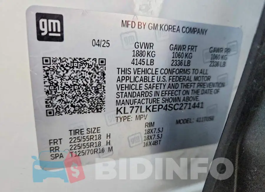 KL77LKEP4SC271441 Photo# 13