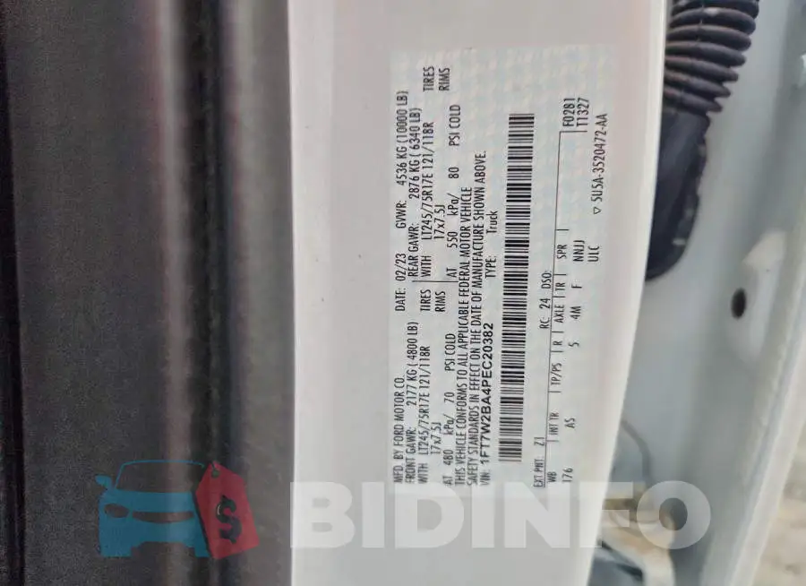 1FT7W2BA4PEC20382 Photo# 13