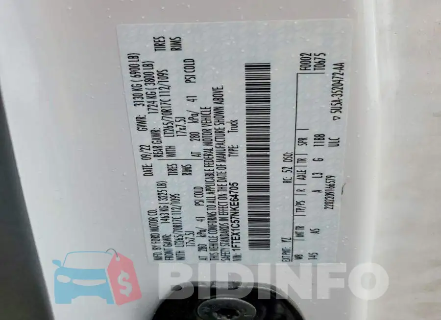 1FTEX1C57NKE64705 Photo# 12