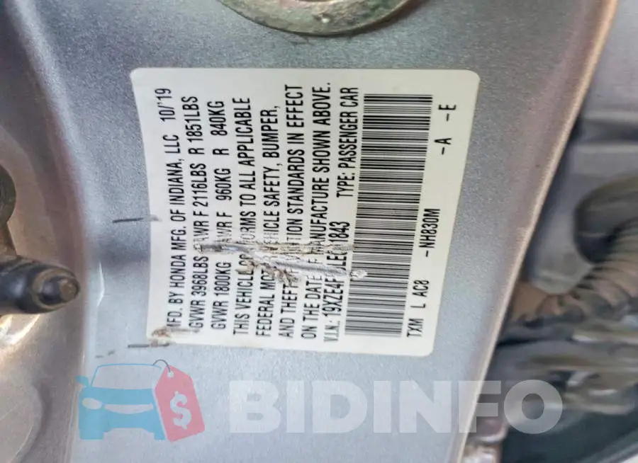 19XZE4F50LE001843 Photo# 12