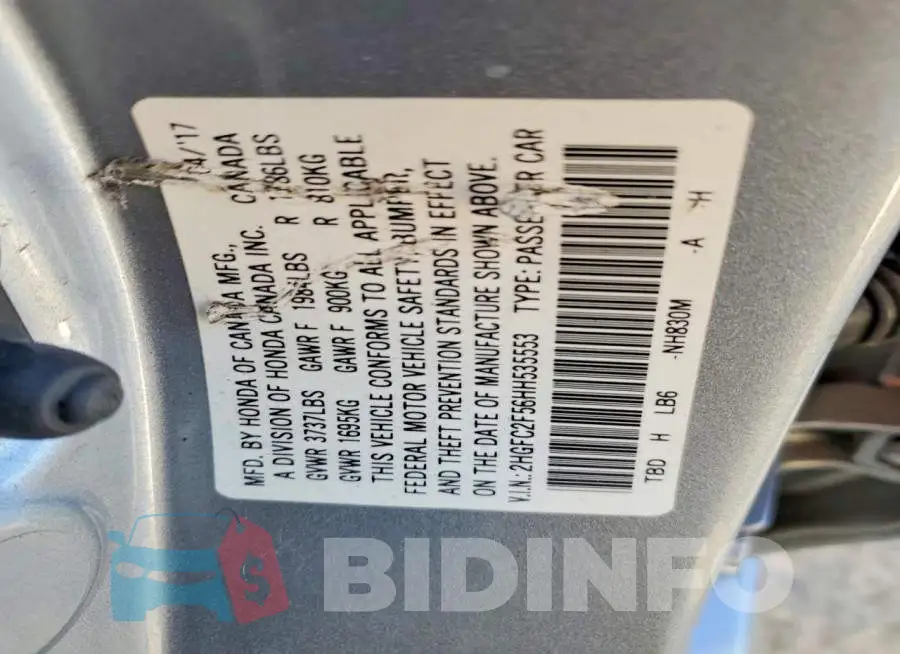 2HGFC2F56HH535553 Photo# 12