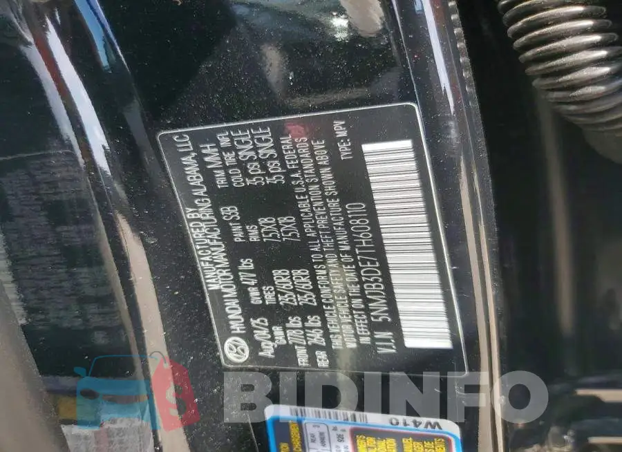 5NMJB3DE7TH608110 Photo# 13