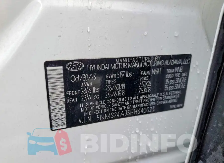 5NMS24AJ5PH640023 Photo# 14