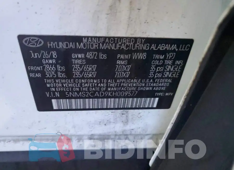 5NMS2CAD9KH009577 Photo# 13