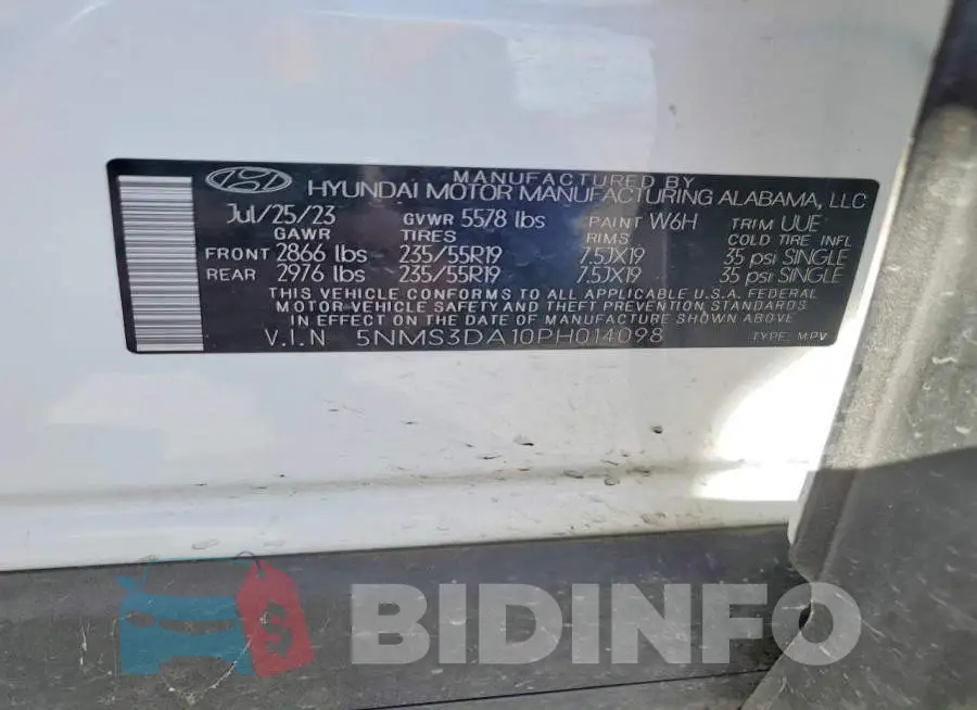 5NMS3DA10PH014098 Photo# 12