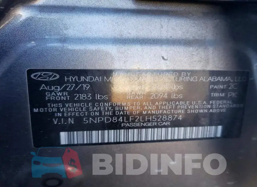 5NPD84LF2LH528874 Photo# 12