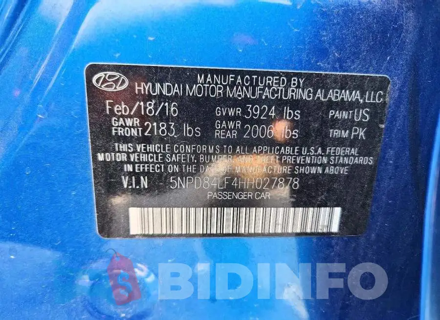 5NPD84LF4HH027878 Photo# 13