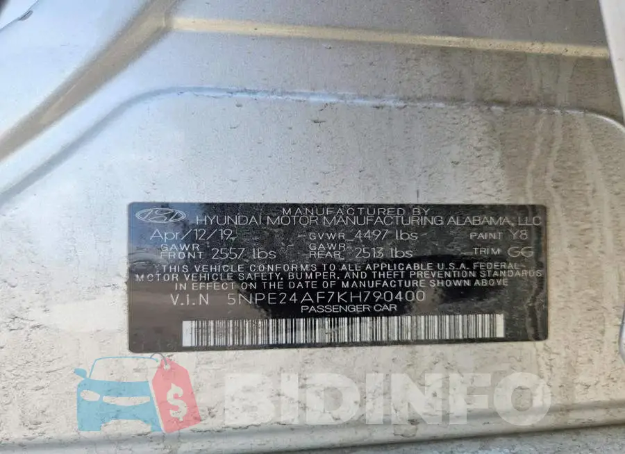5NPE24AF7KH790400 Photo# 12