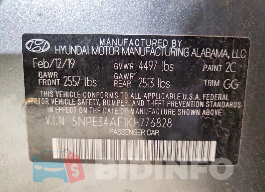 5NPE34AF1KH776828 Photo# 12