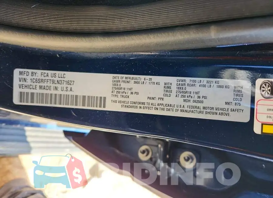 1C6SRFFT9LN371627 Photo# 12