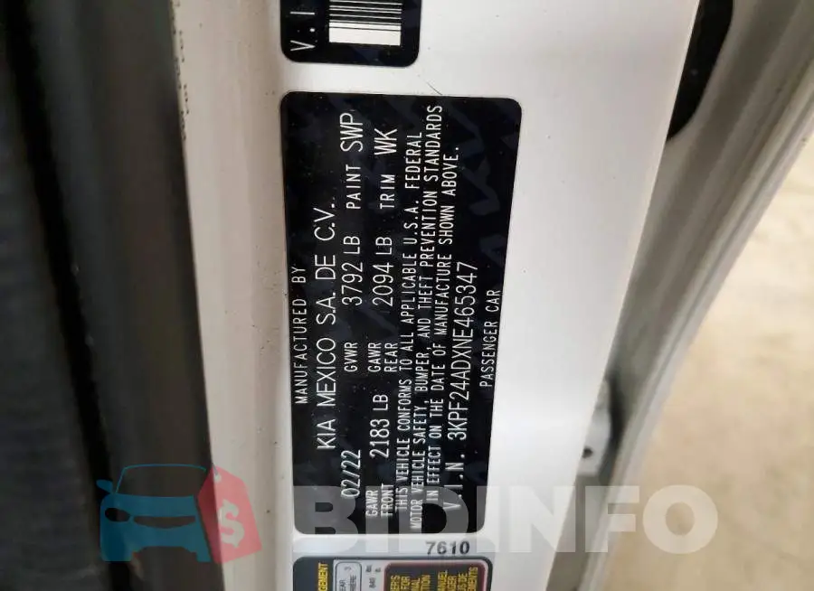 3KPF24ADXNE465347 Photo# 12